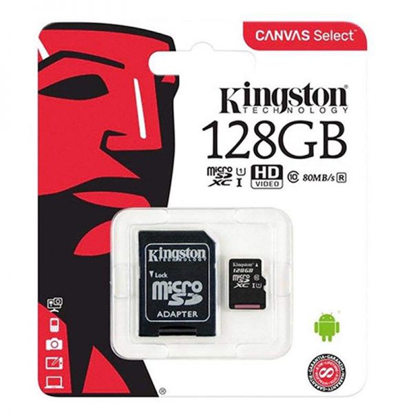 کارت حافظه microSDHC مدل Canvas Select ظرفیت 128 گیگابایت کینگستون