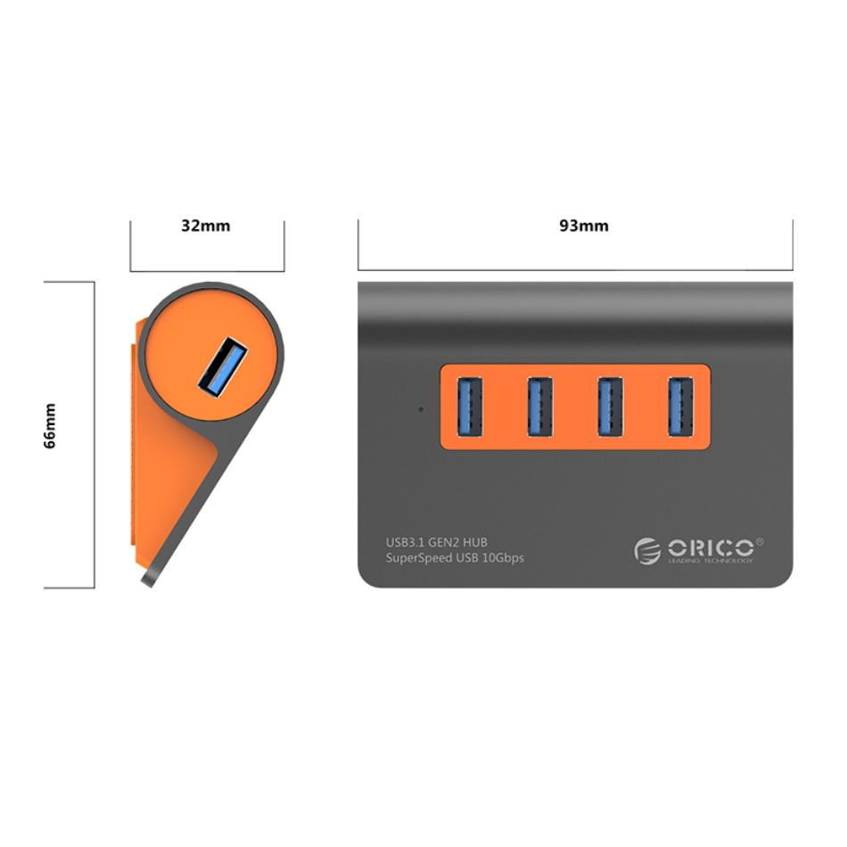 هاب 4 پورت USB3.1 مدل M3H4-G2 اوریکو